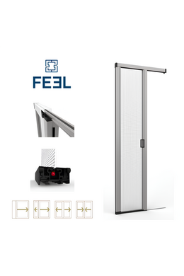 Moustiquaire latérale FEEL résistante au vent et aux intempéries, avec chaîne et guide de 4 mm, adaptée aux portes et aux